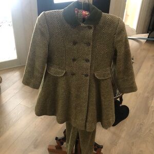 VINTAGE…Stunning 1960’s girls wool tweed coat and suspenders
